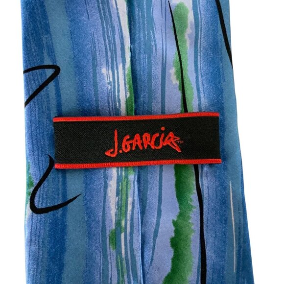 J Garcia Tie Drummers Collection 47 Blue Green Silk Artistic Print 2008 - Picture 3 of 5